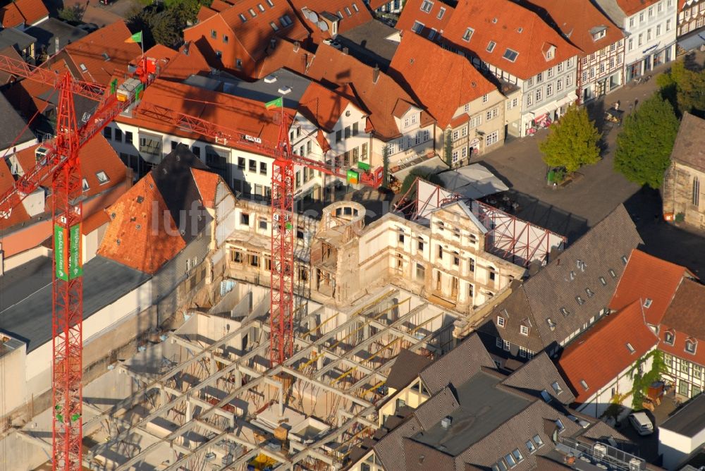 Hameln aus der Vogelperspektive: Baustelle zum Neubau des Gebäudekomplexes des Einkaufszentrum Stadt-Galerie Hameln in Hameln im Bundesland Niedersachsen, Deutschland