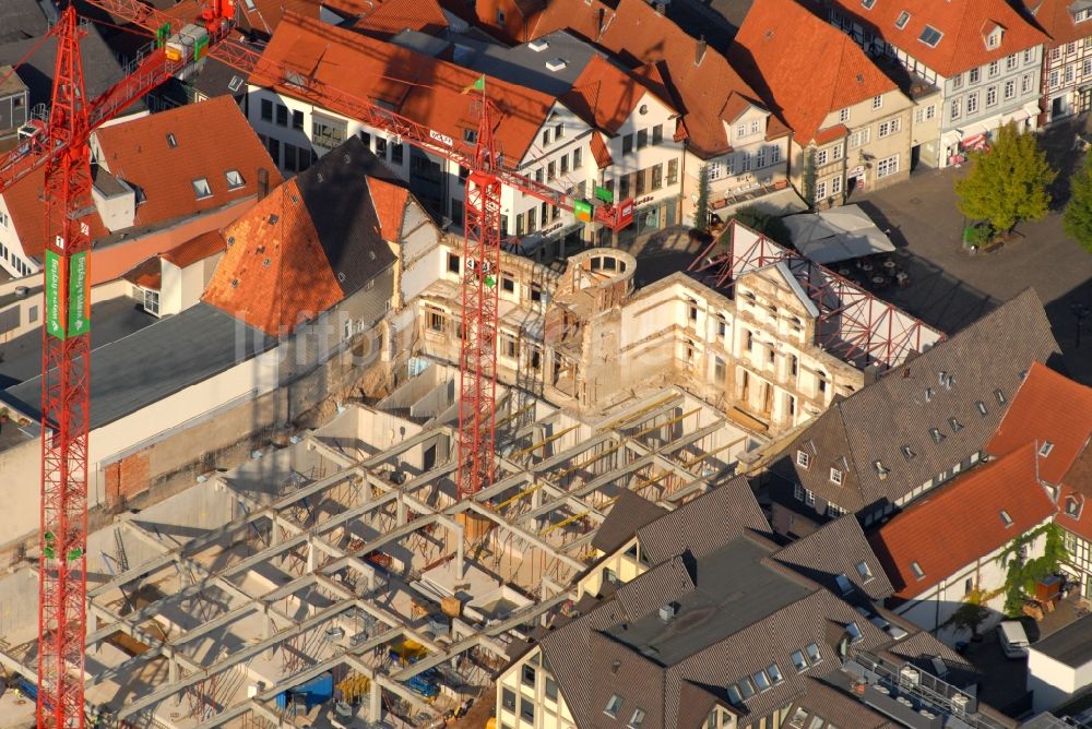 Luftbild Hameln - Baustelle zum Neubau des Gebäudekomplexes des Einkaufszentrum Stadt-Galerie Hameln in Hameln im Bundesland Niedersachsen, Deutschland