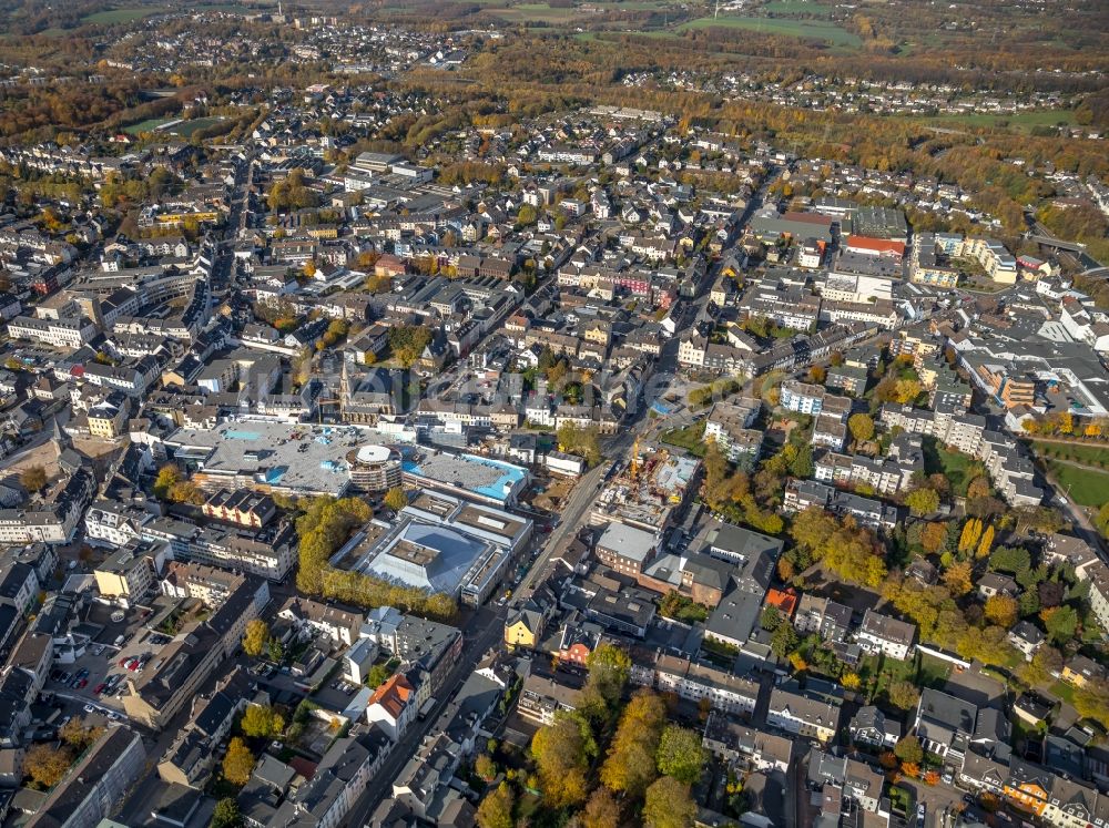 Velbert aus der Vogelperspektive: Baustelle zum Neubau des Gebäudekomplexes des Einkaufszentrum „ StadtGalerie “ in Velbert im Bundesland Nordrhein-Westfalen, Deutschland