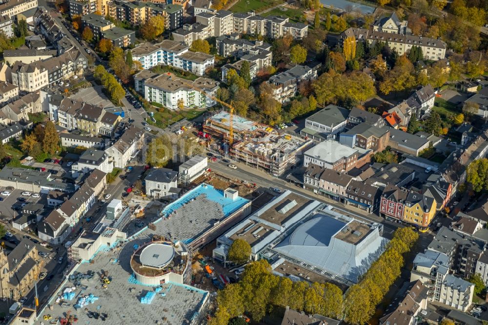 Velbert aus der Vogelperspektive: Baustelle zum Neubau des Gebäudekomplexes des Einkaufszentrum „ StadtGalerie “ in Velbert im Bundesland Nordrhein-Westfalen, Deutschland