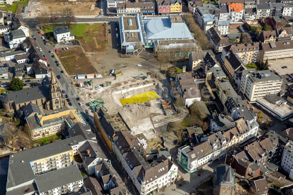 Luftbild Velbert - Baustelle zum Neubau des Gebäudekomplexes des Einkaufszentrum „ StadtGalerie “ in Velbert im Bundesland Nordrhein-Westfalen, Deutschland