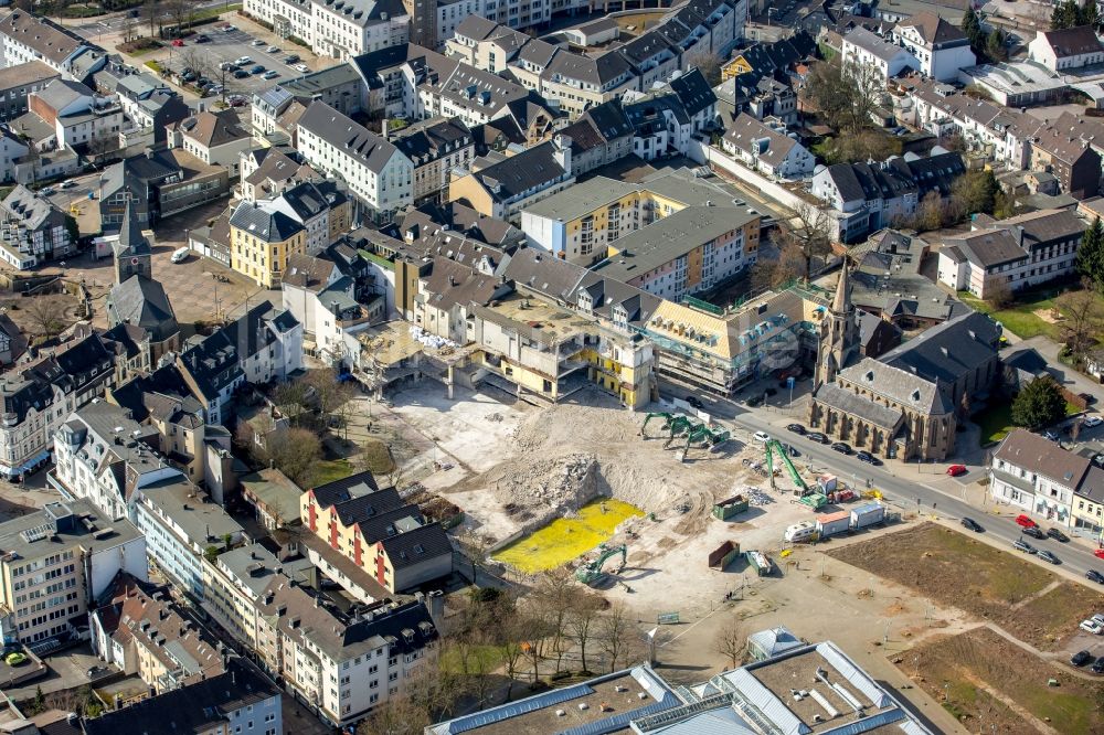 Luftbild Velbert - Baustelle zum Neubau des Gebäudekomplexes des Einkaufszentrum „ StadtGalerie “ in Velbert im Bundesland Nordrhein-Westfalen, Deutschland