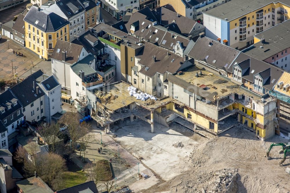 Luftaufnahme Velbert - Baustelle zum Neubau des Gebäudekomplexes des Einkaufszentrum „ StadtGalerie “ in Velbert im Bundesland Nordrhein-Westfalen, Deutschland