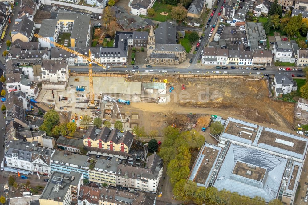 Velbert aus der Vogelperspektive: Baustelle zum Neubau des Gebäudekomplexes des Einkaufszentrum „ Stadtgalerie Velbert “ in Velbert im Bundesland Nordrhein-Westfalen, Deutschland