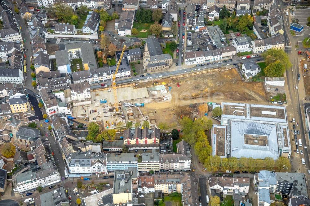 Luftbild Velbert - Baustelle zum Neubau des Gebäudekomplexes des Einkaufszentrum „ Stadtgalerie Velbert “ in Velbert im Bundesland Nordrhein-Westfalen, Deutschland