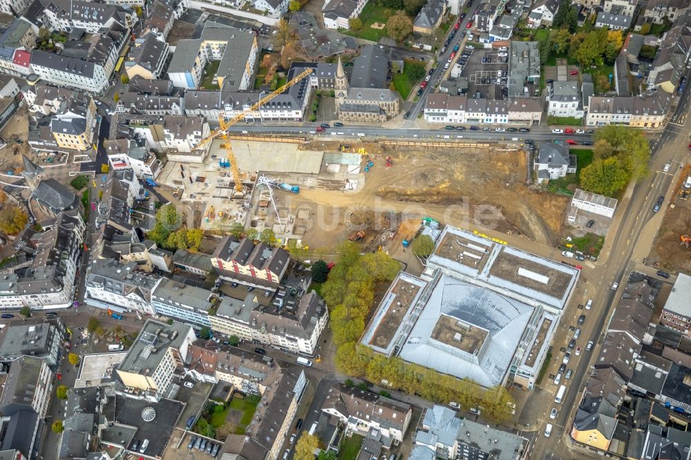 Luftaufnahme Velbert - Baustelle zum Neubau des Gebäudekomplexes des Einkaufszentrum „ Stadtgalerie Velbert “ in Velbert im Bundesland Nordrhein-Westfalen, Deutschland