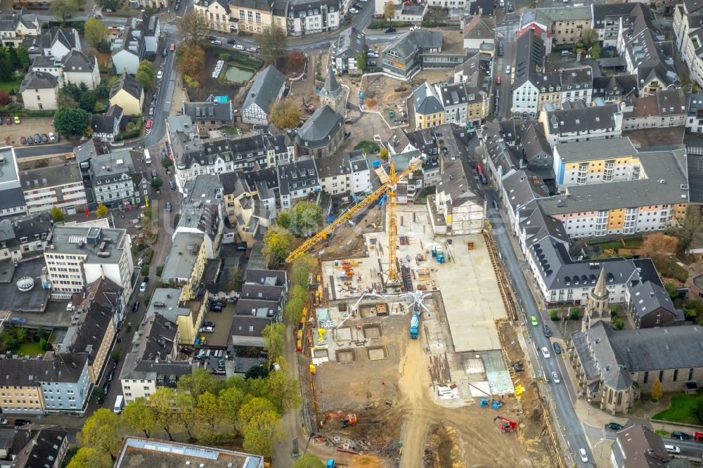 Luftbild Velbert - Baustelle zum Neubau des Gebäudekomplexes des Einkaufszentrum „ Stadtgalerie Velbert “ in Velbert im Bundesland Nordrhein-Westfalen, Deutschland