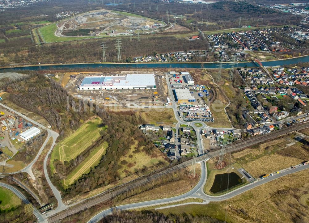 Luftbild Herne - Baustelle zum Neubau eines Gebäudekomplexes auf dem Gelände des „ Duvenbeck Logistikzentrum Grimberg “ in Herne im Bundesland Nordrhein-Westfalen