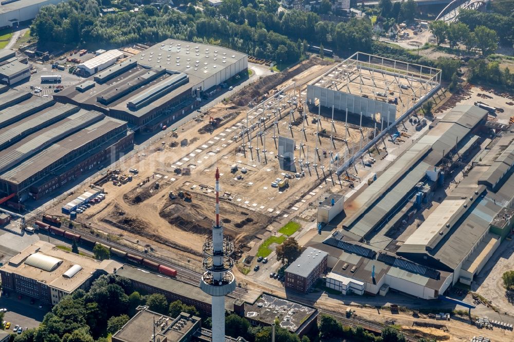 Luftbild Bochum - Baustelle zum Neubau eines Gebäudekomplexes auf dem Gelände des Logistikzentrums Dietz AG an der Karl-Lange-Straße in Bochum im Bundesland Nordrhein-Westfalen, Deutschland