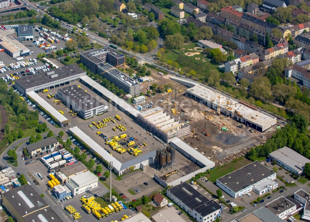 Luftaufnahme Dortmund - Baustelle zum Neubau eines Gebäudekomplexes auf dem Gelände des Logistikzentrums DOGA - Dortmunder Gesellschaft für Abfall mbH am Sunderweg im Ortsteil Innenstadt-Nord in Dortmund im Bundesland Nordrhein-Westfalen