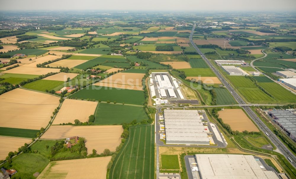 Luftbild Hamm - Baustelle zum Neubau eines Gebäudekomplexes auf dem Gelände des Logistikzentrums der DPD Deutschland GmbH in Hamm im Bundesland Nordrhein-Westfalen, Deutschland