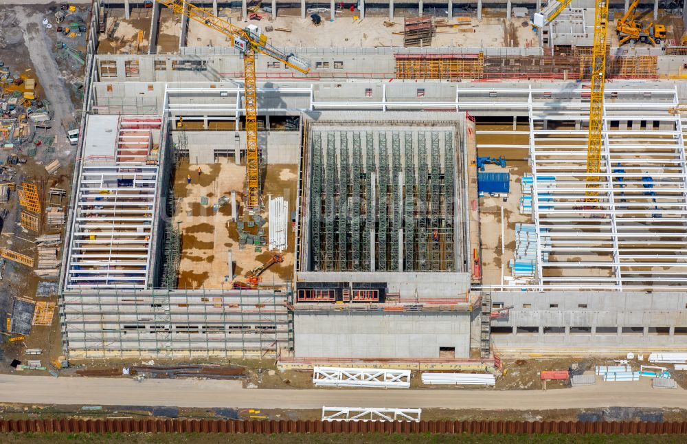 Luftbild Dortmund - Baustelle zum Neubau eines Gebäudekomplexes auf dem Gelände des Logistikzentrums Geldspeicher der Deutschen Bundesbank in Dortmund im Bundesland Nordrhein-Westfalen