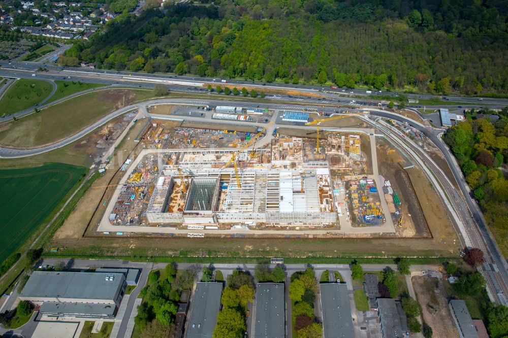 Dortmund aus der Vogelperspektive: Baustelle zum Neubau eines Gebäudekomplexes auf dem Gelände des Logistikzentrums Geldspeicher der Deutschen Bundesbank in Dortmund im Bundesland Nordrhein-Westfalen