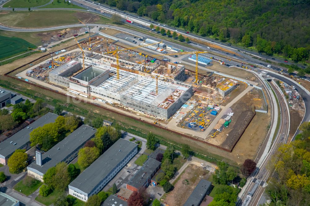 Luftaufnahme Dortmund - Baustelle zum Neubau eines Gebäudekomplexes auf dem Gelände des Logistikzentrums Geldspeicher der Deutschen Bundesbank in Dortmund im Bundesland Nordrhein-Westfalen