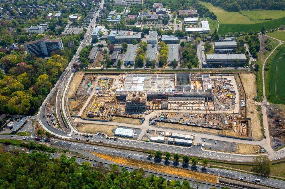 Dortmund aus der Vogelperspektive: Baustelle zum Neubau eines Gebäudekomplexes auf dem Gelände des Logistikzentrums Geldspeicher der Deutschen Bundesbank in Dortmund im Bundesland Nordrhein-Westfalen