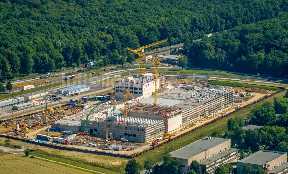 Dortmund von oben - Baustelle zum Neubau eines Gebäudekomplexes auf dem Gelände des Logistikzentrums Geldspeicher der Deutschen Bundesbank in Dortmund im Bundesland Nordrhein-Westfalen