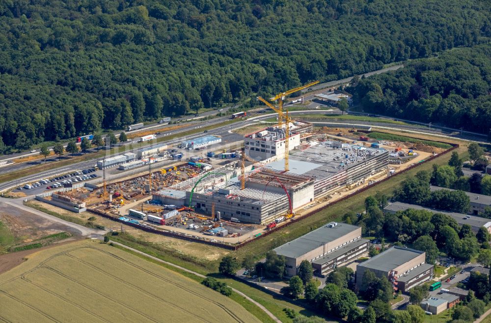 Dortmund aus der Vogelperspektive: Baustelle zum Neubau eines Gebäudekomplexes auf dem Gelände des Logistikzentrums Geldspeicher der Deutschen Bundesbank in Dortmund im Bundesland Nordrhein-Westfalen