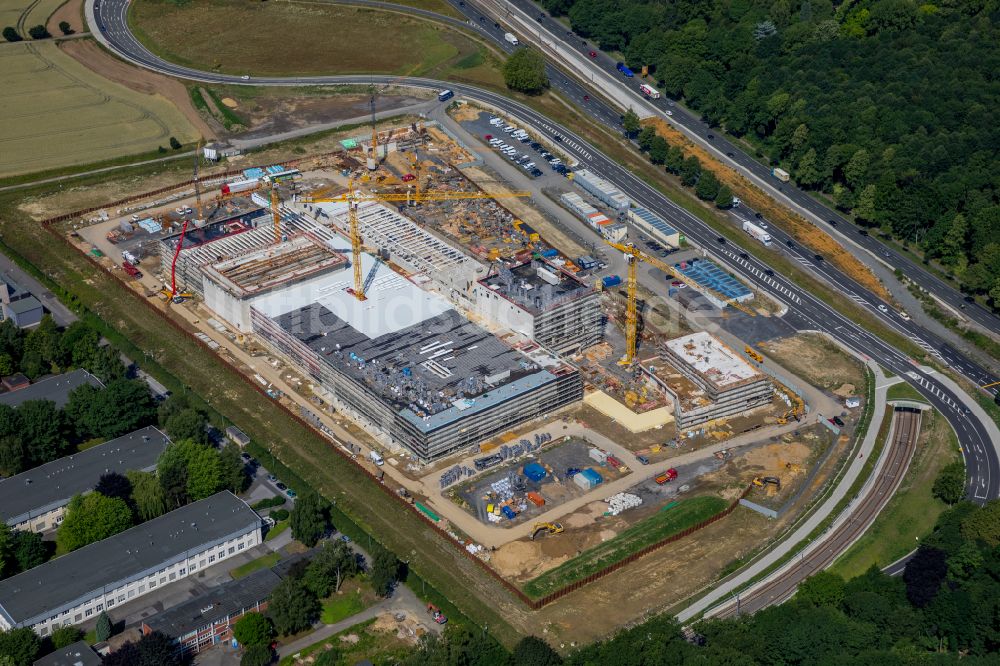 Dortmund aus der Vogelperspektive: Baustelle zum Neubau eines Gebäudekomplexes auf dem Gelände des Logistikzentrums Geldspeicher der Deutschen Bundesbank in Dortmund im Bundesland Nordrhein-Westfalen