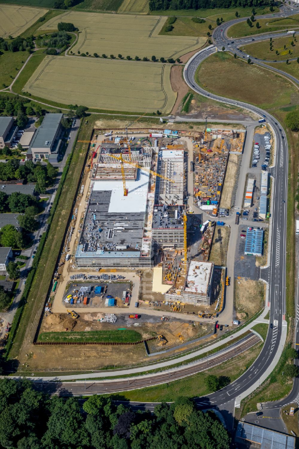 Luftaufnahme Dortmund - Baustelle zum Neubau eines Gebäudekomplexes auf dem Gelände des Logistikzentrums Geldspeicher der Deutschen Bundesbank in Dortmund im Bundesland Nordrhein-Westfalen