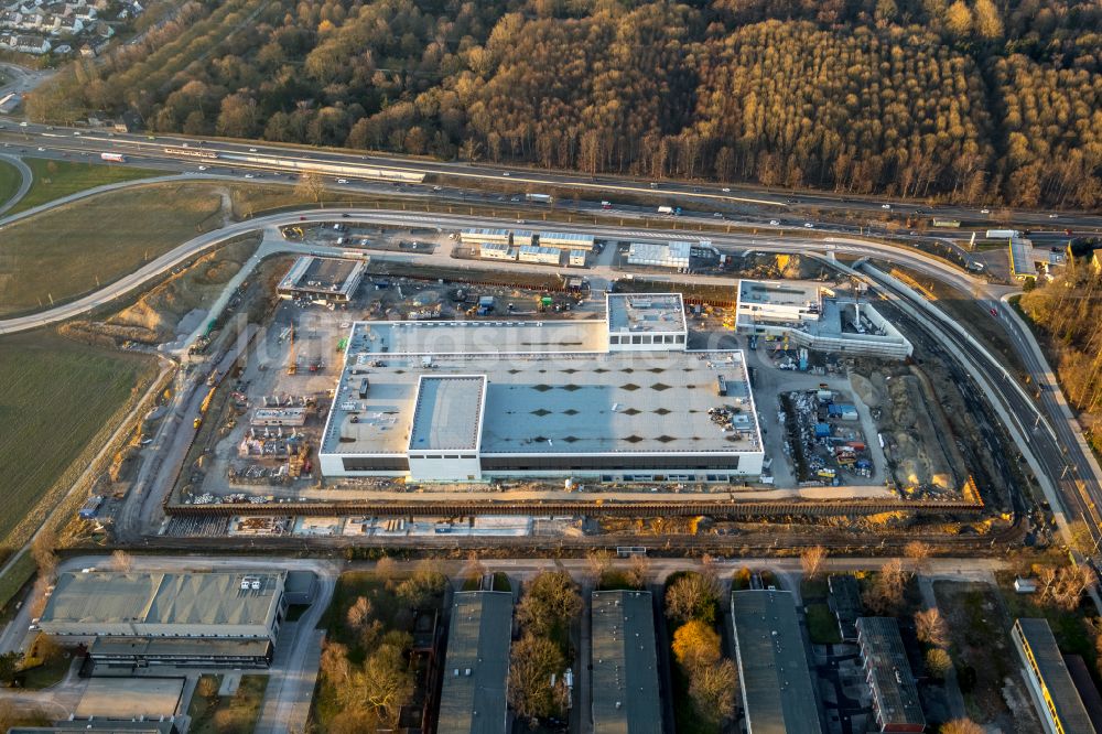 Dortmund von oben - Baustelle zum Neubau eines Gebäudekomplexes auf dem Gelände des Logistikzentrums Geldspeicher der Deutschen Bundesbank in Dortmund im Bundesland Nordrhein-Westfalen