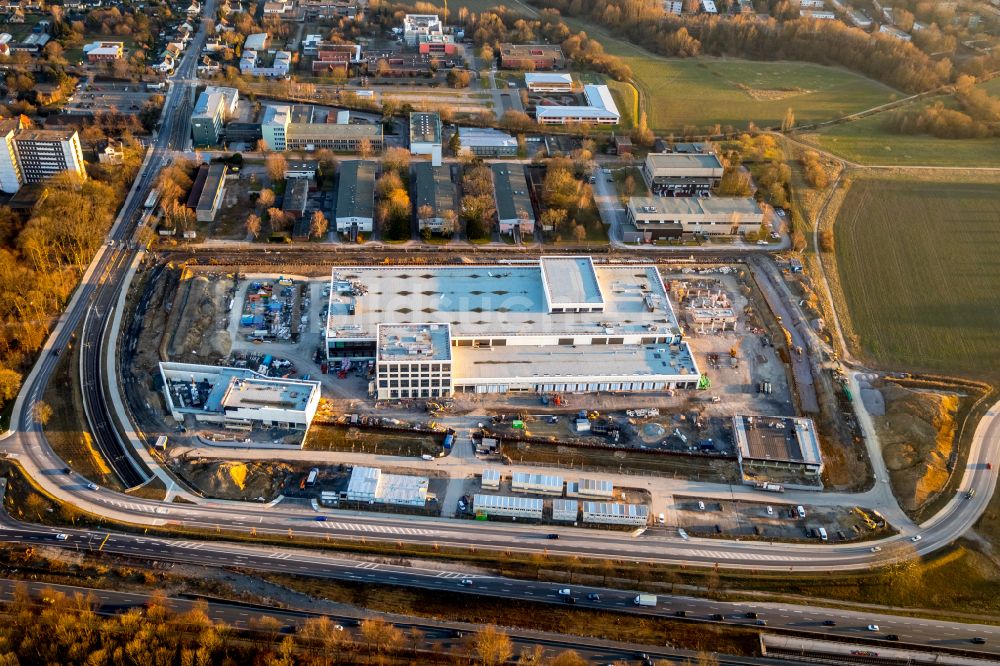 Luftaufnahme Dortmund - Baustelle zum Neubau eines Gebäudekomplexes auf dem Gelände des Logistikzentrums Geldspeicher der Deutschen Bundesbank in Dortmund im Bundesland Nordrhein-Westfalen