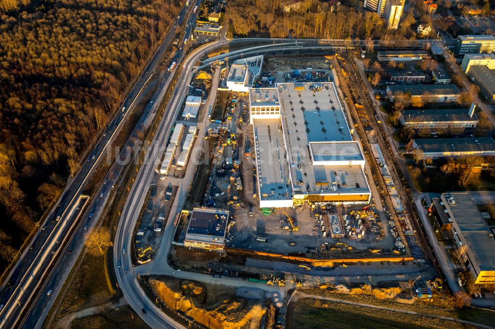 Dortmund aus der Vogelperspektive: Baustelle zum Neubau eines Gebäudekomplexes auf dem Gelände des Logistikzentrums Geldspeicher der Deutschen Bundesbank in Dortmund im Bundesland Nordrhein-Westfalen