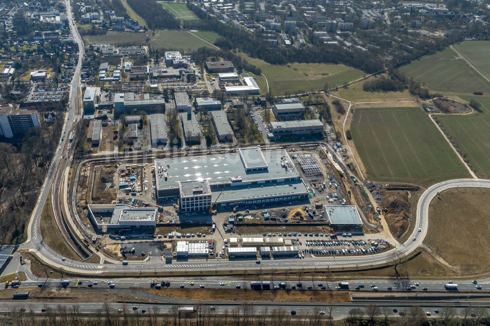 Luftaufnahme Dortmund - Baustelle zum Neubau eines Gebäudekomplexes auf dem Gelände des Logistikzentrums Geldspeicher der Deutschen Bundesbank in Dortmund im Bundesland Nordrhein-Westfalen