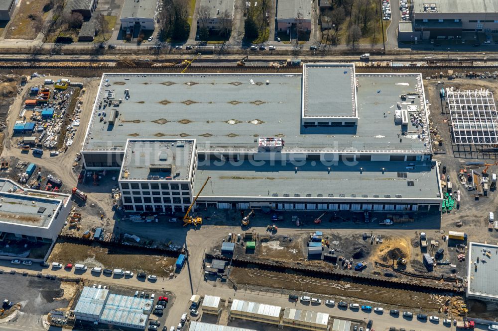 Luftaufnahme Dortmund - Baustelle zum Neubau eines Gebäudekomplexes auf dem Gelände des Logistikzentrums Geldspeicher der Deutschen Bundesbank in Dortmund im Bundesland Nordrhein-Westfalen