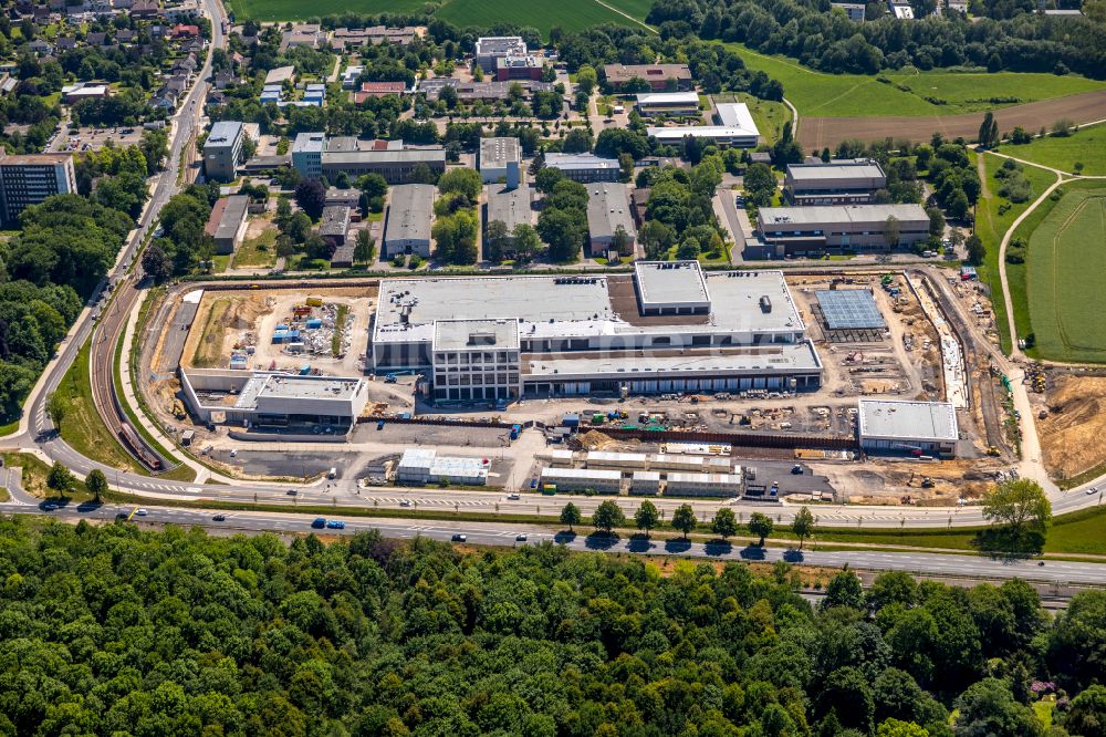 Dortmund aus der Vogelperspektive: Baustelle zum Neubau eines Gebäudekomplexes auf dem Gelände des Logistikzentrums Geldspeicher der Deutschen Bundesbank in Dortmund im Bundesland Nordrhein-Westfalen