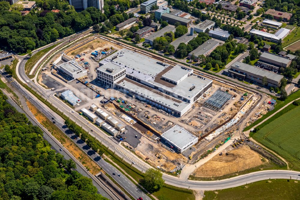 Dortmund von oben - Baustelle zum Neubau eines Gebäudekomplexes auf dem Gelände des Logistikzentrums Geldspeicher der Deutschen Bundesbank in Dortmund im Bundesland Nordrhein-Westfalen