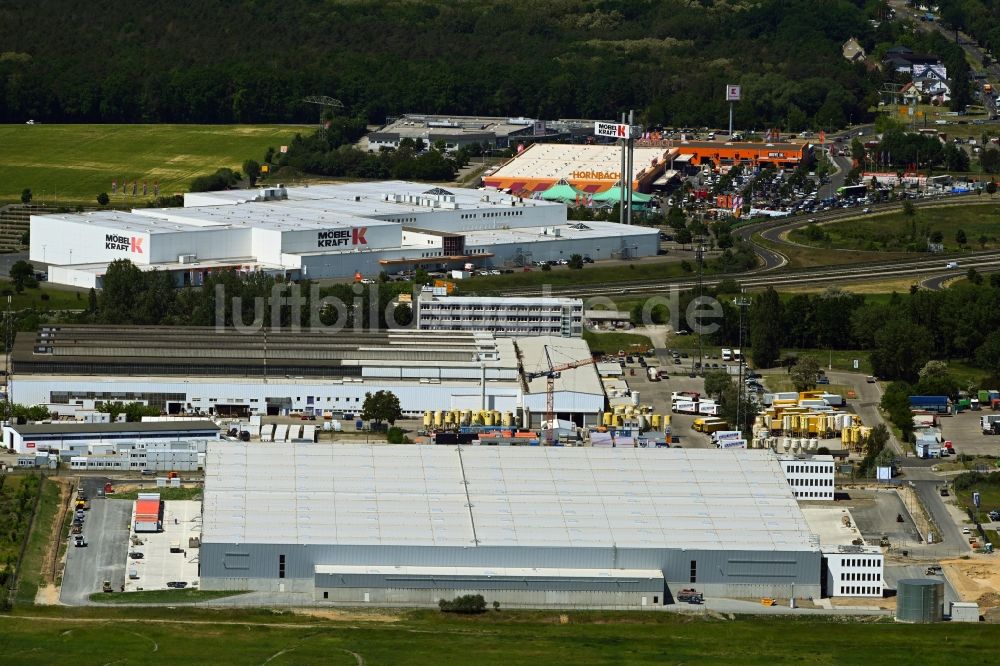 Luftbild Fredersdorf-Vogelsdorf - Baustelle zum Neubau eines Gebäudekomplexes auf dem Gelände des Logistikzentrums an der Industriestraße in Fredersdorf-Vogelsdorf im Bundesland Brandenburg, Deutschland