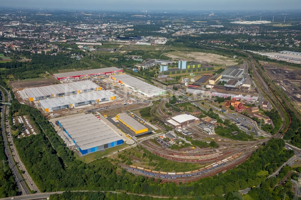 Luftaufnahme Dortmund - Baustelle zum Neubau eines Gebäudekomplexes auf dem Gelände des Logistikzentrums des Internethändlers Amazon im Ortsteil Innenstadt-Nord in Dortmund im Bundesland Nordrhein-Westfalen