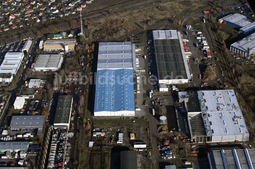 Luftbild Hoppegarten - Baustelle zum Neubau eines Gebäudekomplexes auf dem Gelände des Logistikzentrums der Rhenus Home Delivery GmbH im Ortsteil Dahlwitz-Hoppegarten in Hoppegarten im Bundesland Brandenburg, Deutschland