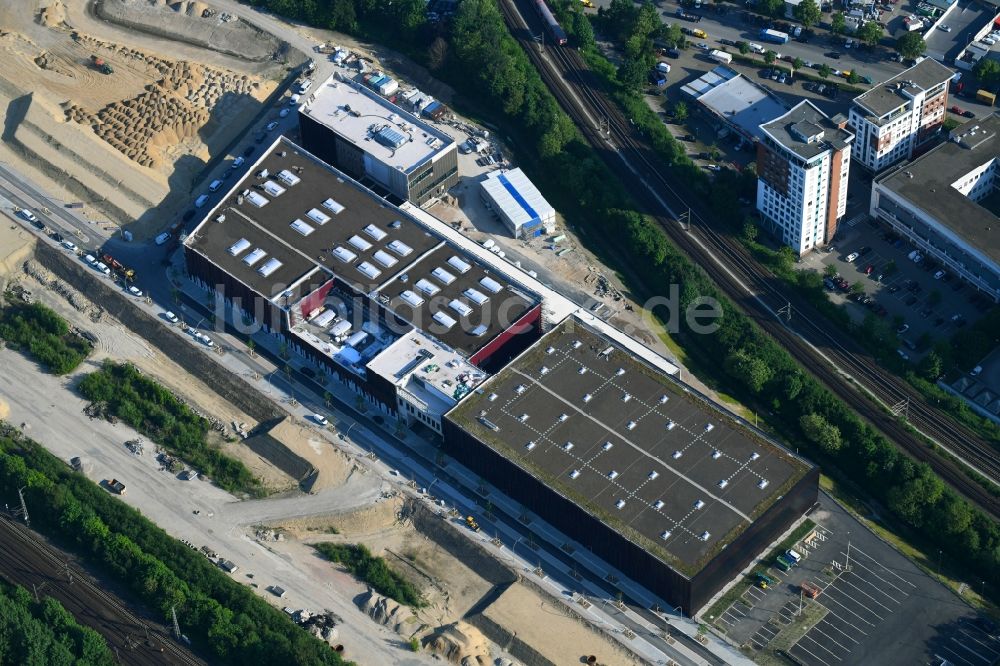 Luftaufnahme Hamburg - Baustelle zum Neubau eines Gebäudekomplexes auf dem Gelände des Logistikzentrums der Sprinkenhof AG für die Opernwerkstätten der Staatsoper im Ortsteil Rothenburgsort in Hamburg, Deutschland