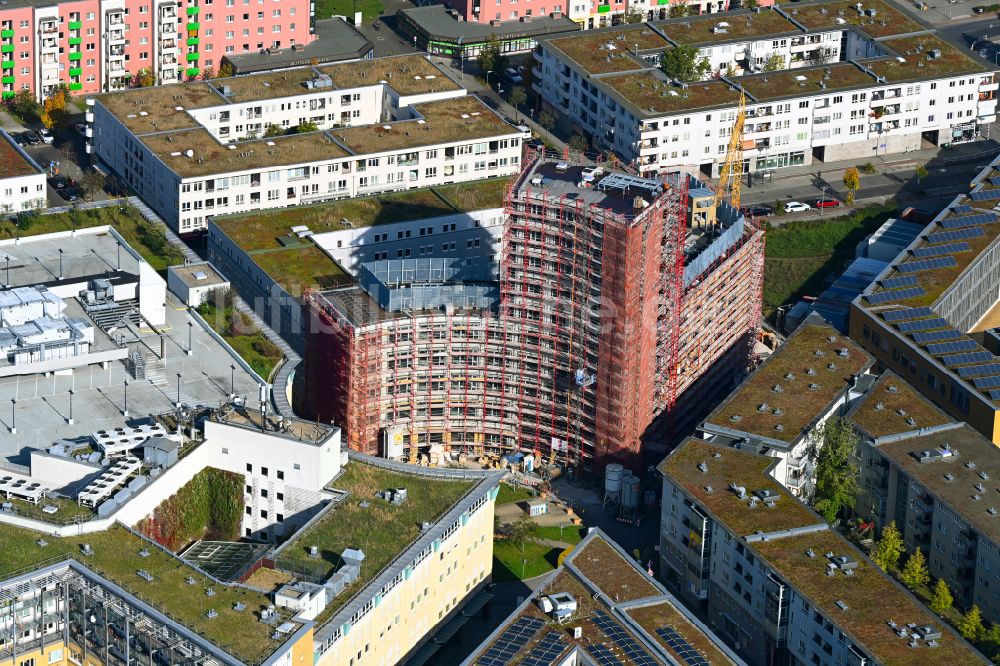 Berlin aus der Vogelperspektive: Baustelle zum Neubau eines Gebäudekomplexes der Hochschule Alice Salomon Hochschule Berlin am Kokoschkaplatz in Berlin, Deutschland