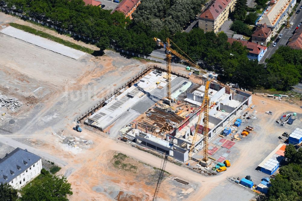 Luftaufnahme Schweinfurt - Baustelle zum Neubau eines Gebäudekomplexes der Hochschule Fachhochschule Würzburg-Schweinfurt in Schweinfurt im Bundesland Bayern, Deutschland