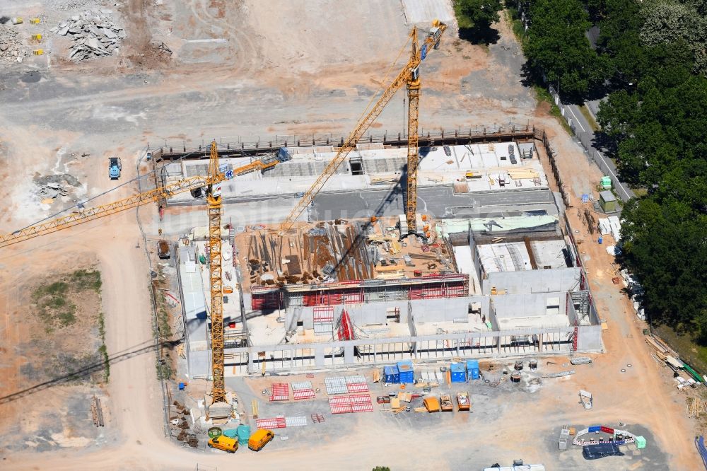 Luftbild Schweinfurt - Baustelle zum Neubau eines Gebäudekomplexes der Hochschule Fachhochschule Würzburg-Schweinfurt in Schweinfurt im Bundesland Bayern, Deutschland