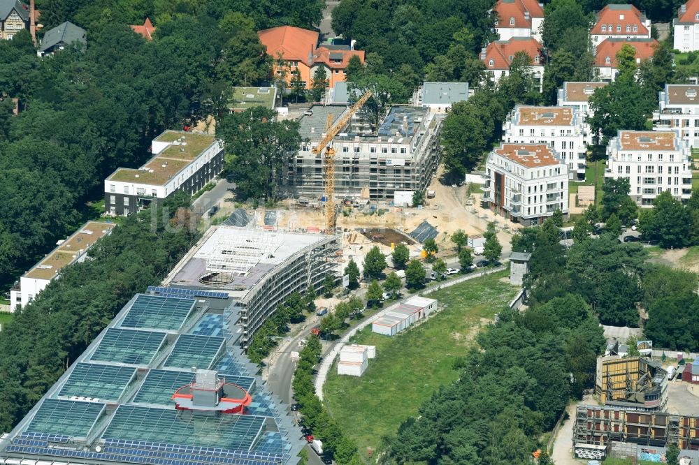 Luftbild Potsdam - Baustelle zum Neubau eines Gebäudekomplexes der Hochschule Filmuniversität Babelsberg KONRAD WOLF an der Marlene-Dietrich-Allee im Ortsteil Babelsberg in Potsdam im Bundesland Brandenburg, Deutschland