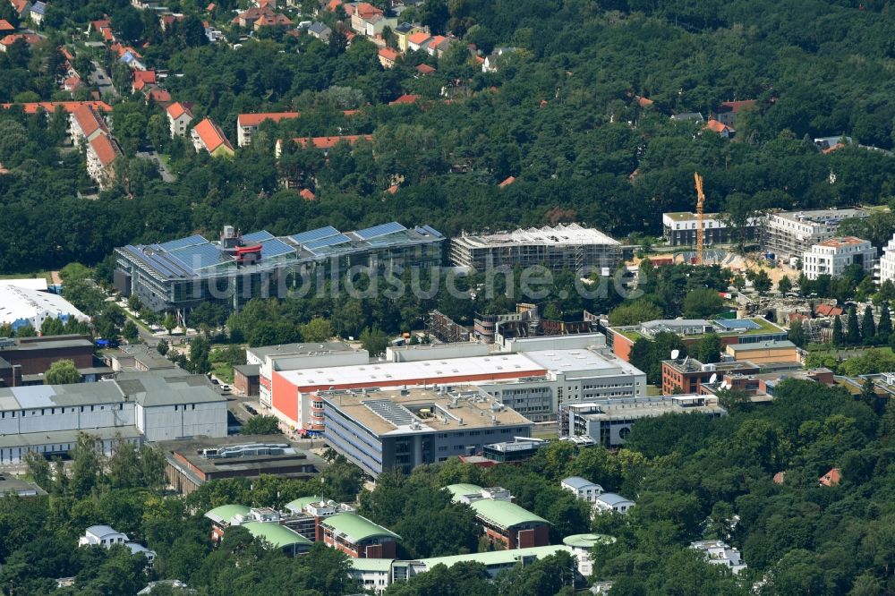 Potsdam aus der Vogelperspektive: Baustelle zum Neubau eines Gebäudekomplexes der Hochschule Filmuniversität Babelsberg KONRAD WOLF an der Marlene-Dietrich-Allee im Ortsteil Babelsberg in Potsdam im Bundesland Brandenburg, Deutschland