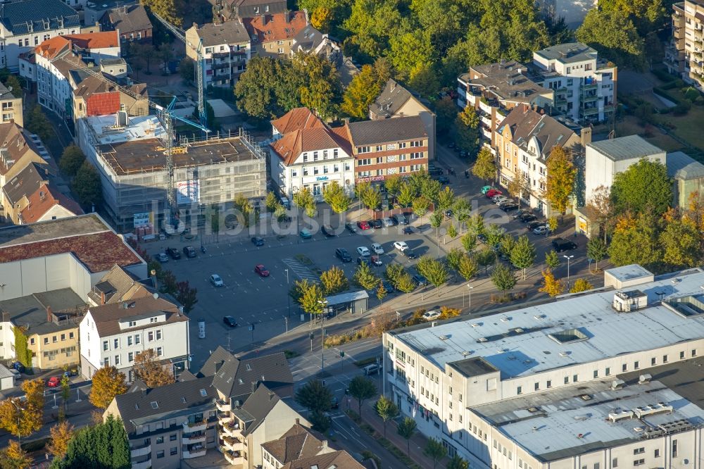 Luftaufnahme Gladbeck - Baustelle zum Neubau Gebäudekomplexes mit Wohnungen am Marktplatz in Gladbeck im Bundesland Nordrhein-Westfalen