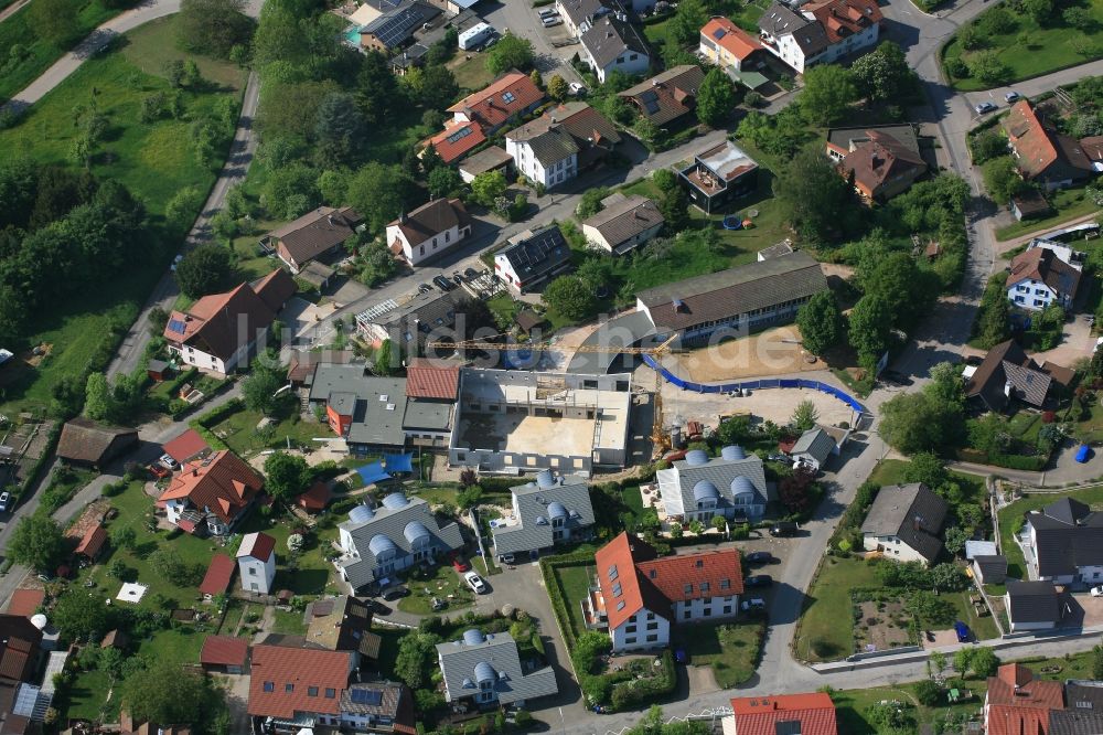 Schopfheim von oben - Baustelle zum Neubau der Gemeindehalle im Ortsteil Wiechs von Schopfheim im Bundesland Baden-Württemberg, Deutschland