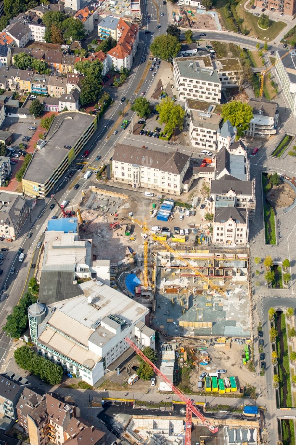 Luftaufnahme Dortmund - Baustelle zum Neubau eines Geschäftshauses an der Faßstraße in Dortmund im Bundesland Nordrhein-Westfalen