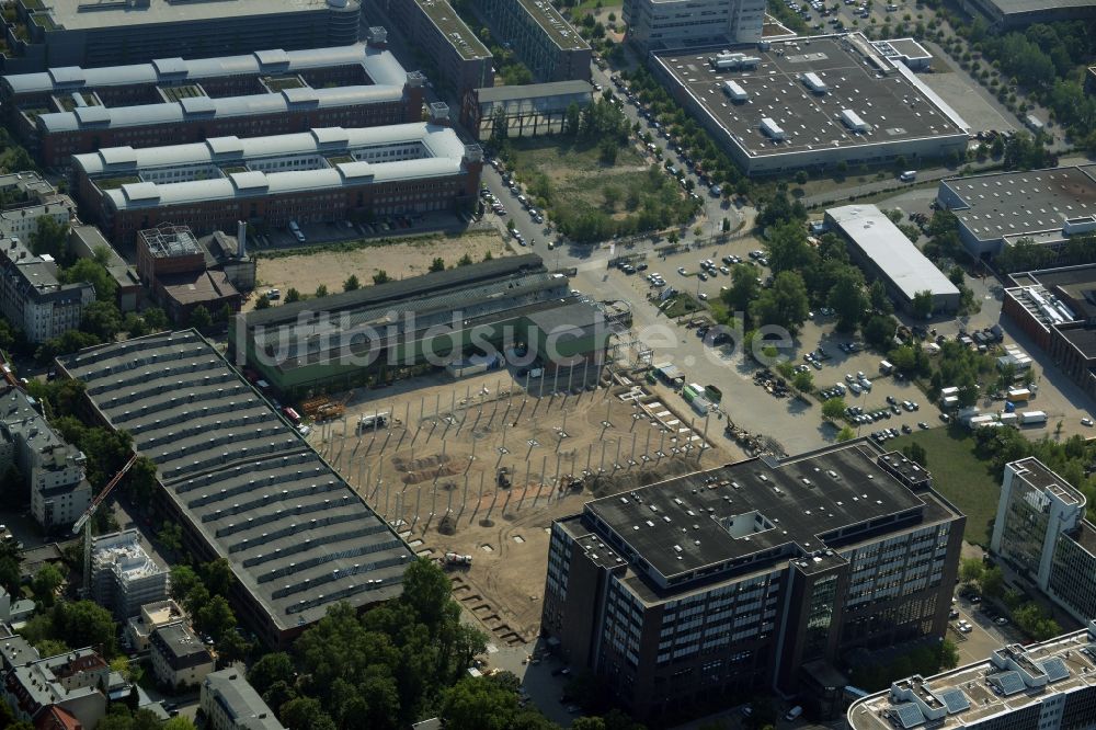 Berlin von oben - Baustelle zum Neubau Gewerbe- und Logstikpark Dock 100 der BEOS AG in Berlin