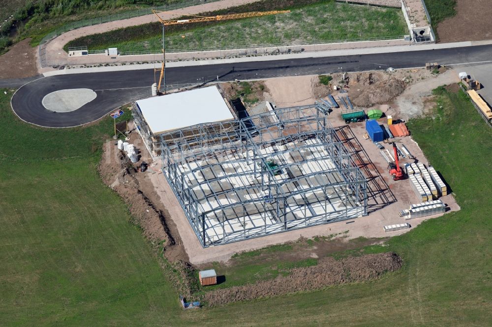 Luftbild Schopfheim - Baustelle zum Neubau einer Gewerbehalle in Stahlkonstruktion in Schopfheim im Bundesland Baden-Württemberg, Deutschland