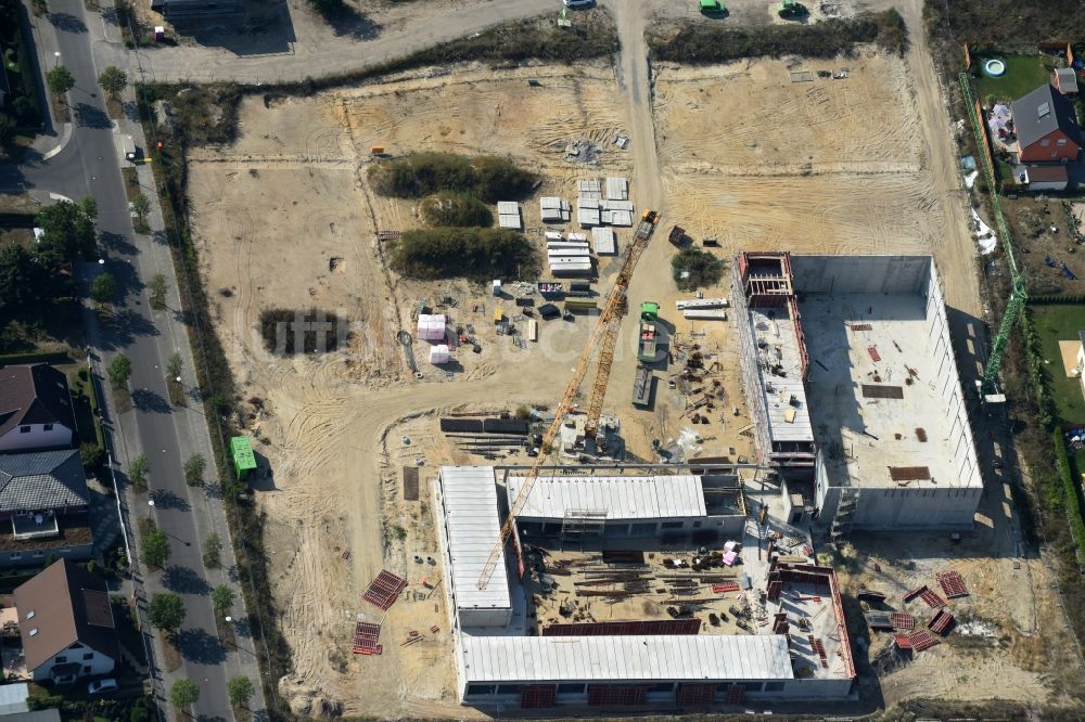 Berlin aus der Vogelperspektive: Baustelle zum Neubau einer Grundschule am Habichtshorst im Stadtteil Biesdorf im Bezirk Marzahn-Hellersdorf in Berlin