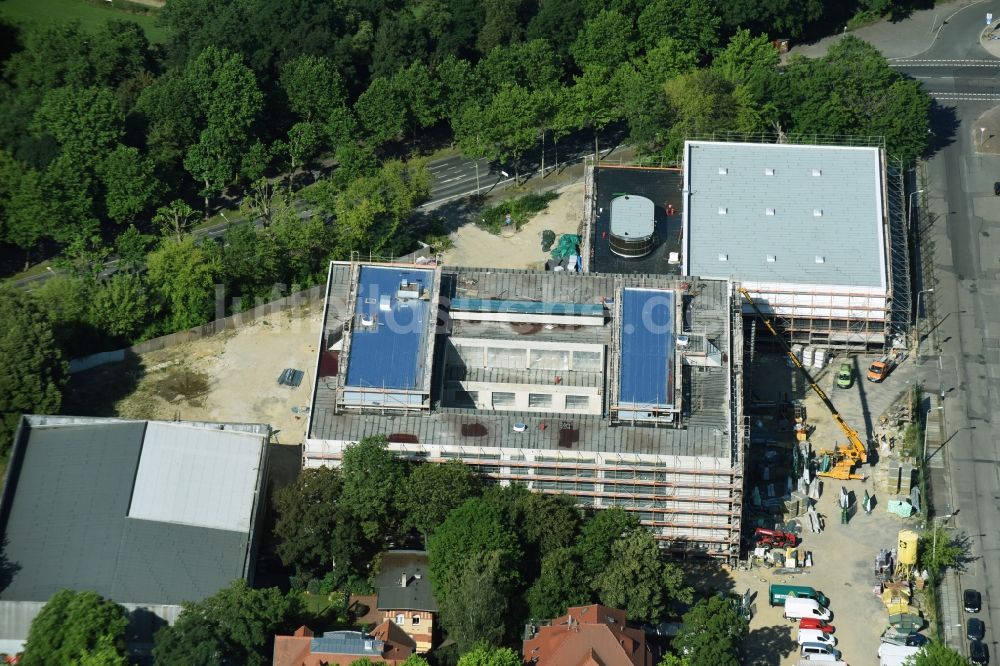 Luftaufnahme Leipzig - Baustelle zum Neubau Gymnasium Telemannstraße in Leipzig im Bundesland Sachsen