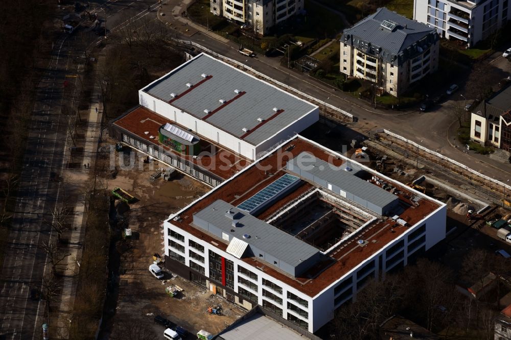 Luftaufnahme Leipzig - Baustelle zum Neubau Gymnasium Telemannstraße in Leipzig im Bundesland Sachsen