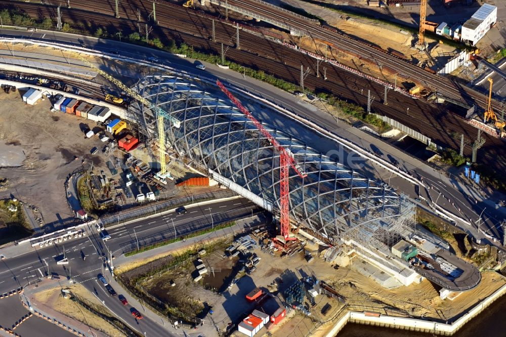 Luftbild Hamburg - Baustelle zum Neubau der Haltestelle Elbbrücken der U-Bahnlinie 4 in Hamburg, Deutschland