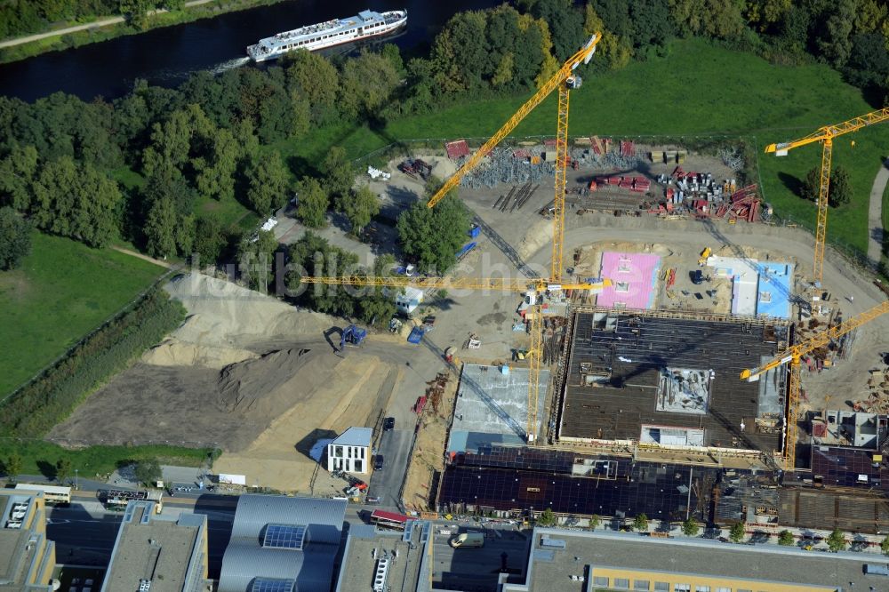 Potsdam von oben - Baustelle zum Neubau des Hauptquartiers der Landesinvestitionsbank ILB in Potsdam im Bundesland Brandenburg