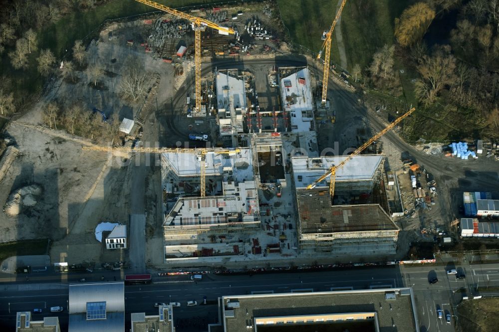 Luftaufnahme Potsdam - Baustelle zum Neubau des Hauptquartiers der Landesinvestitionsbank ILB in Potsdam im Bundesland Brandenburg